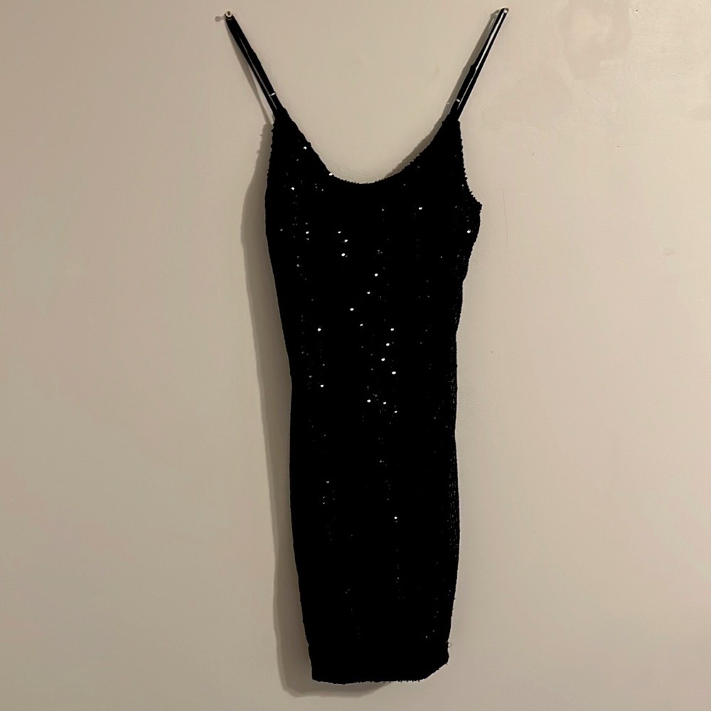 Black sequin dress midi/mini